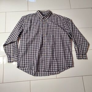 VANHEUSEN PLAID SHIRT LONG SLEEVE POLY/COTTON SIZE 2XL